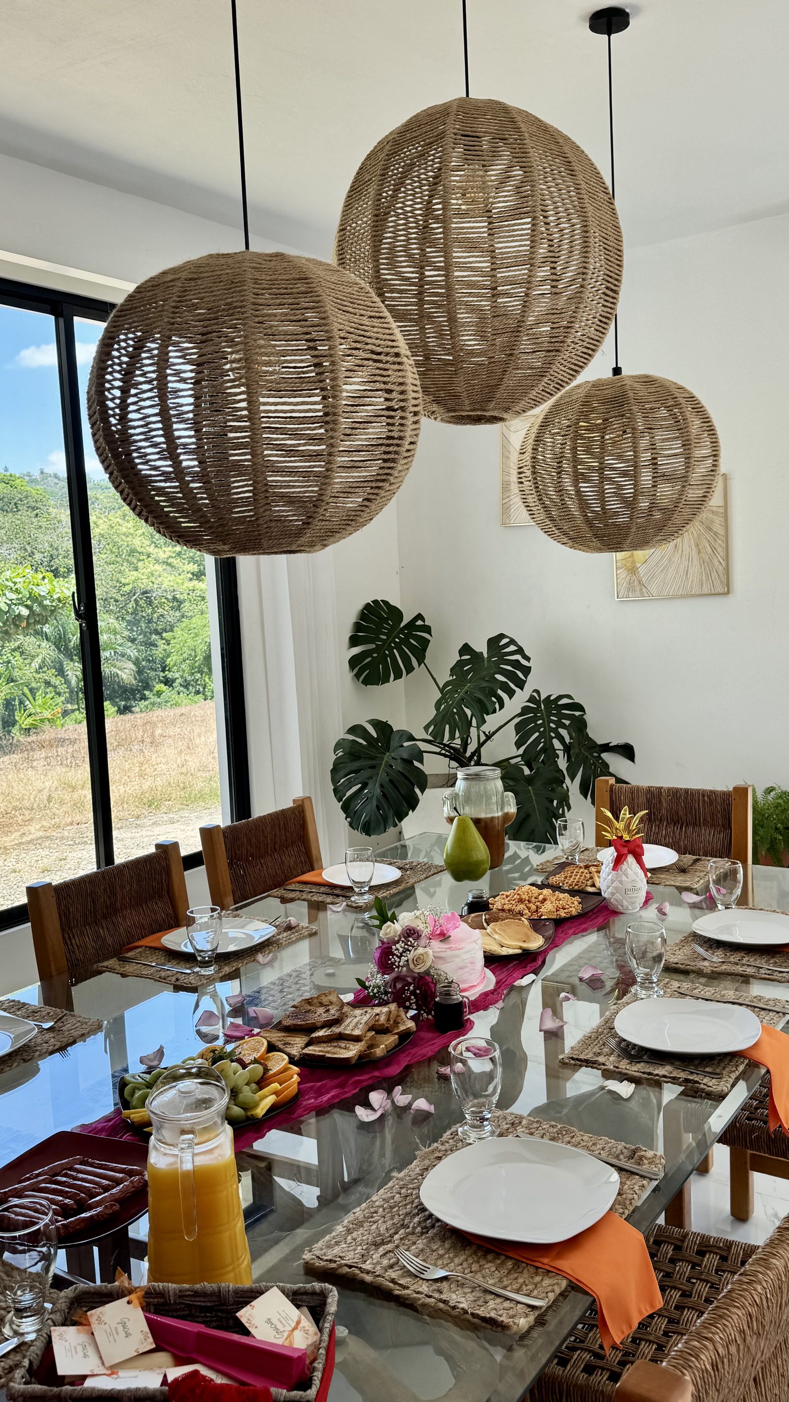 Villa breakfast table setting