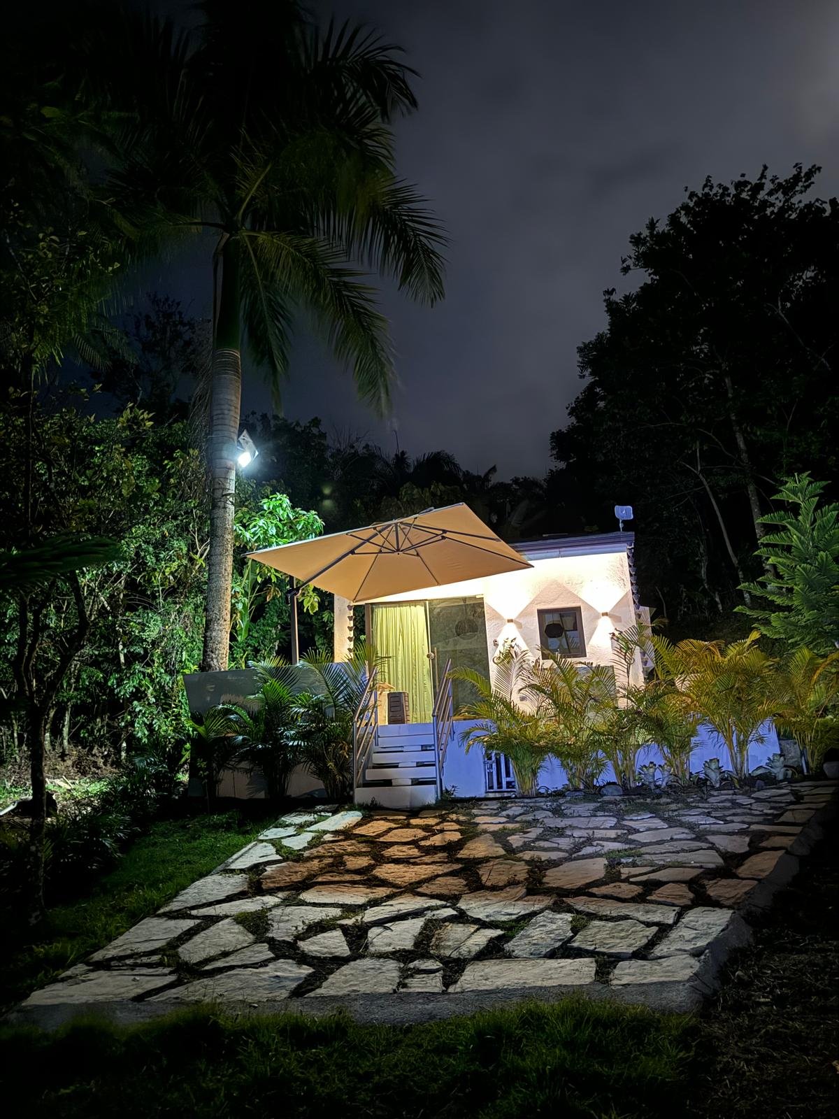 Villa casita at night