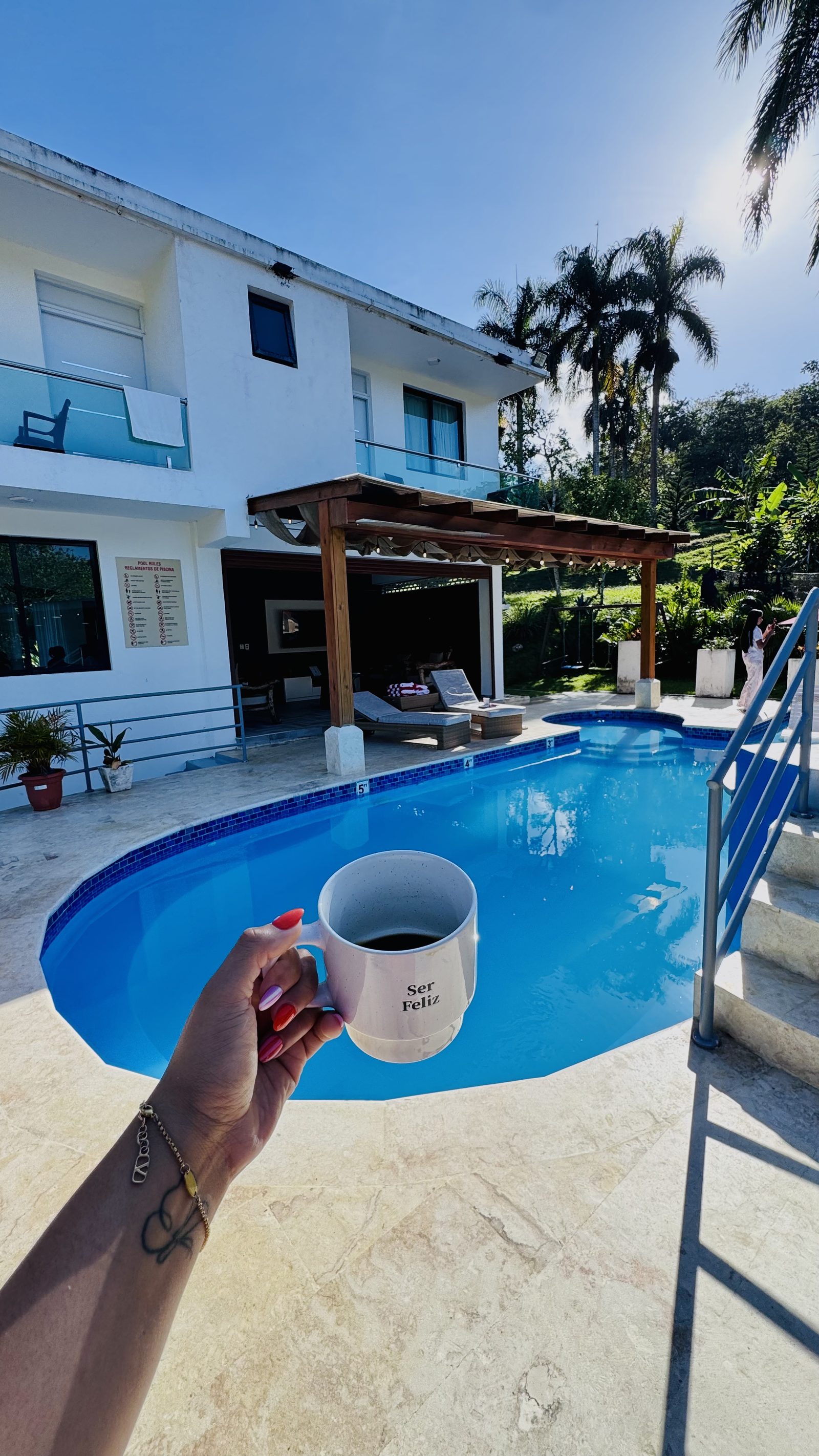 Villa poolside view